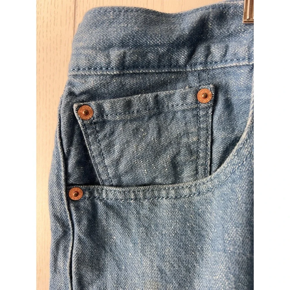 2015 Levis 501 Jeans White Oak Cone Mills Denim Neppy Sailor Blue 42x30 (40x28.5